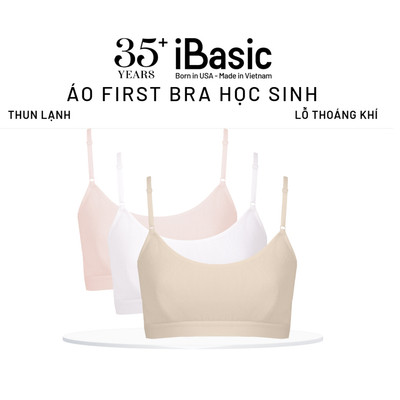 Combo 3 áo first bra bé gái tròng cổ thun lạnh siêu thoáng khí iBasic BRAT027B
