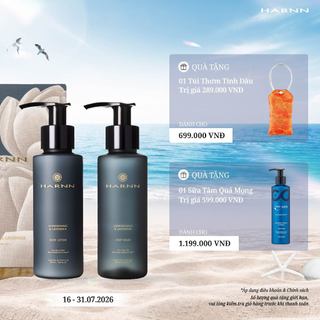 Bộ sữa tắm, sữa dưỡng thể cấp ẩm HARNN size du lịch, tiện lợi - 100 ML.X2 PCS.