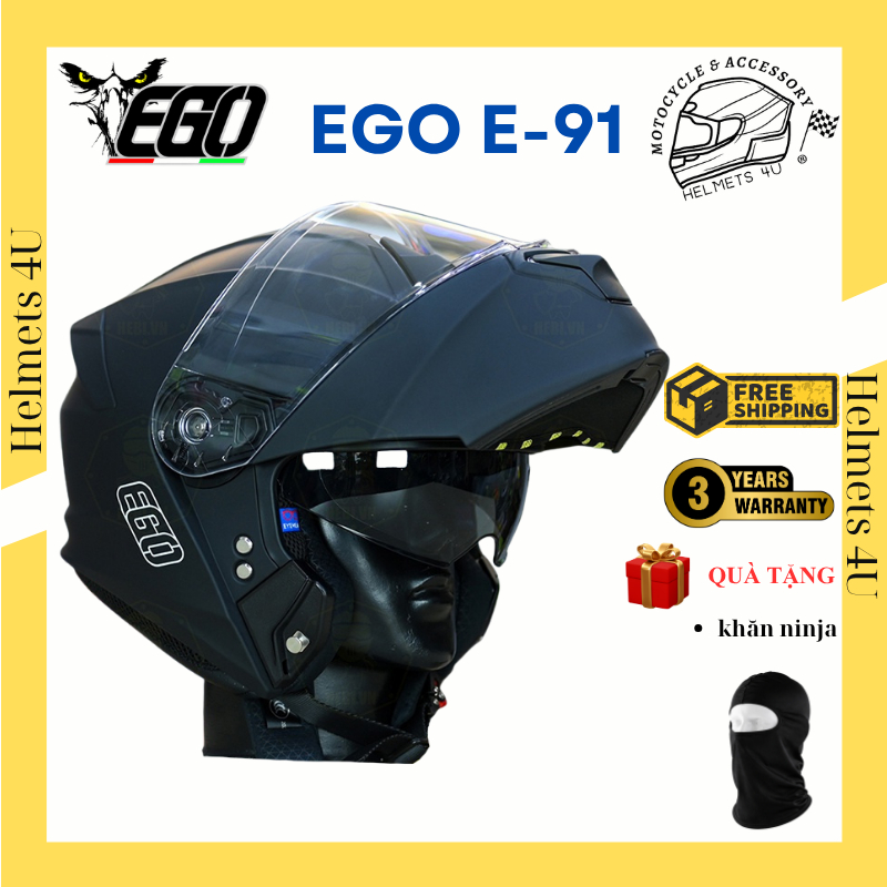 Mũ bảo hiểm lật hàm EGO E91 2 kính đủ màu