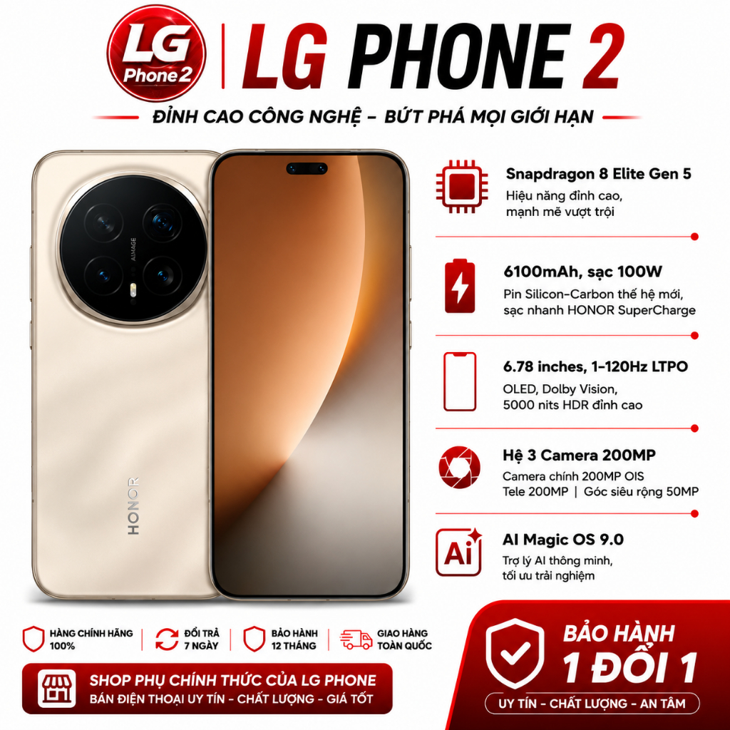 Điện thoại Honor Magic8 Pro (Snapdragon 8 Elite Gen 5) LG Phone 2 Fullbox 99%