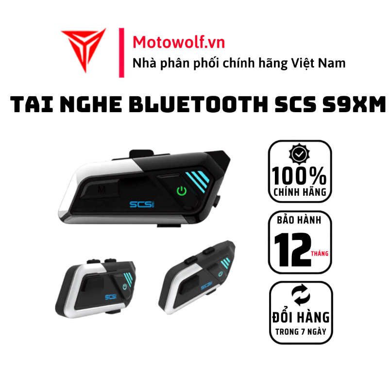 Tai Nghe Bluetooth Mũ Bảo Hiểm SCS S9XM Intercom 1000m - Motowolf Việt Nam Chính Hãng
