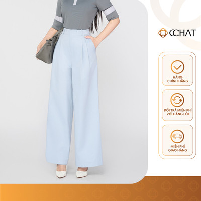 Quần Ống Rộng 𝐂𝐂𝐇𝐀𝐓 Dáng Suông Jade Clair Túi Chéo Chất Liệu Kaki Cao Cấp 25QDK2025ST