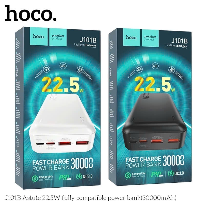 Sạc dự phòng 30000mah 40000mAh 50000mah 60000mAh Hoco J86A 4 cổng sạc nhanh 22,5w chính hãng