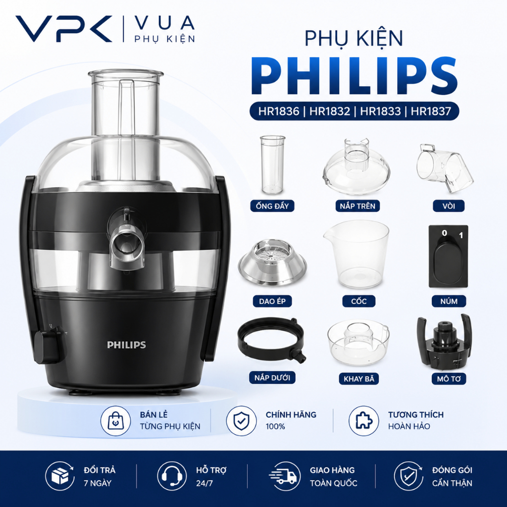 Phụ kiện Máy ép trái cây Philips HR1836 HR1832 HR1833 HR1837 chính hãng
