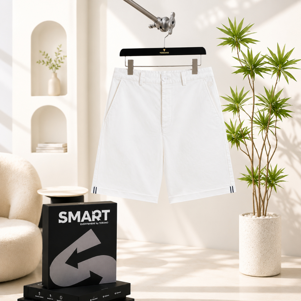 Quần Short Kaki Nam TORANO SMART KHAKI SHORT HSBK802 – Regular Fit, Gấp Gấu Thời Trang, Form Đứng, D