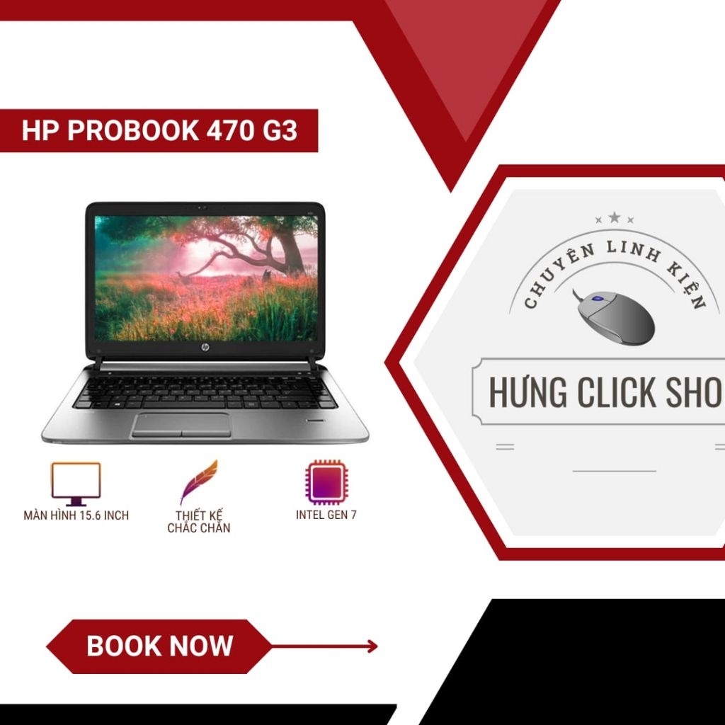 Laptop HP ProBook 470 G3 | Intel Core i3-6100U | 8GB | 128GB | Màn Hình 17.3 Inch Siêu Rộng - Hàng C