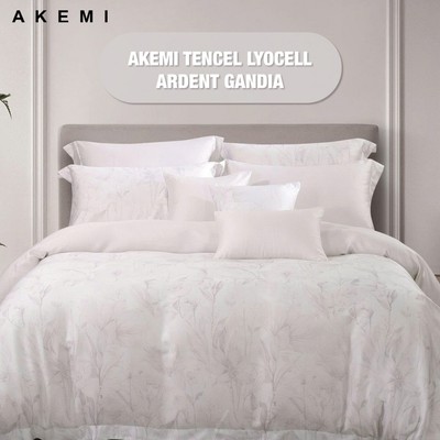 [Super King] Bộ ga vỏ gối 6 món Akemi Tencel Lyocell Ardent kèm chăn chần bông