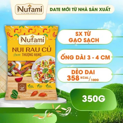 Nui Rau Củ Quả Ngũ Sắc Hữu Cơ Eat Clean Giảm Cân Ăn Kiêng Nufami - Túi 350gr