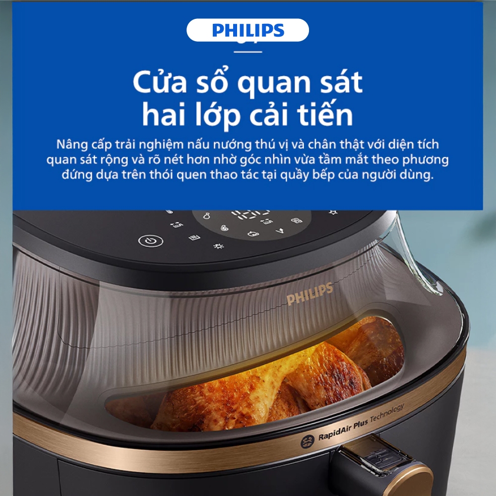 Nồi chiên không dầu Philips NA332/00 6.2 lít  1700W - Công nghệ RapidAir Plus