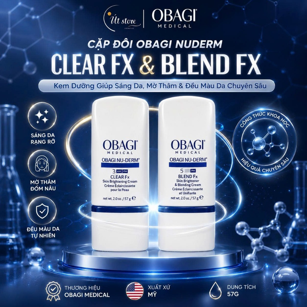 Kem Dưỡng Obagi Nu-Derm Blend 5FX & Nu-Derm Clear 3FX Sáng Da, Mờ Thâ, Giảm Nám, Tàn Nhang Hiệu Quả