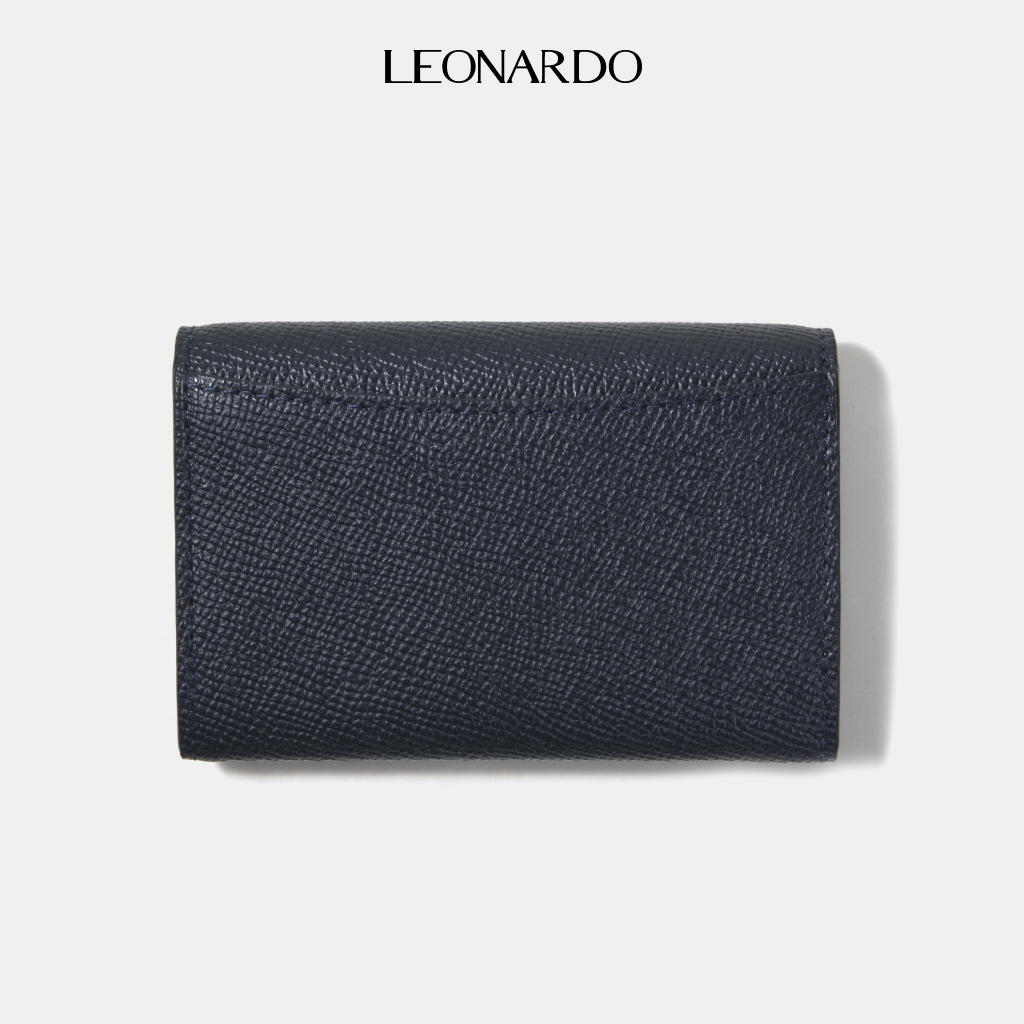 Ví Card Holder Da Nữ Leonardo James Da Epsom Cao Cấp Ép Vân Sang Trọng Chống Thấm Nước Màu Xanh Mint