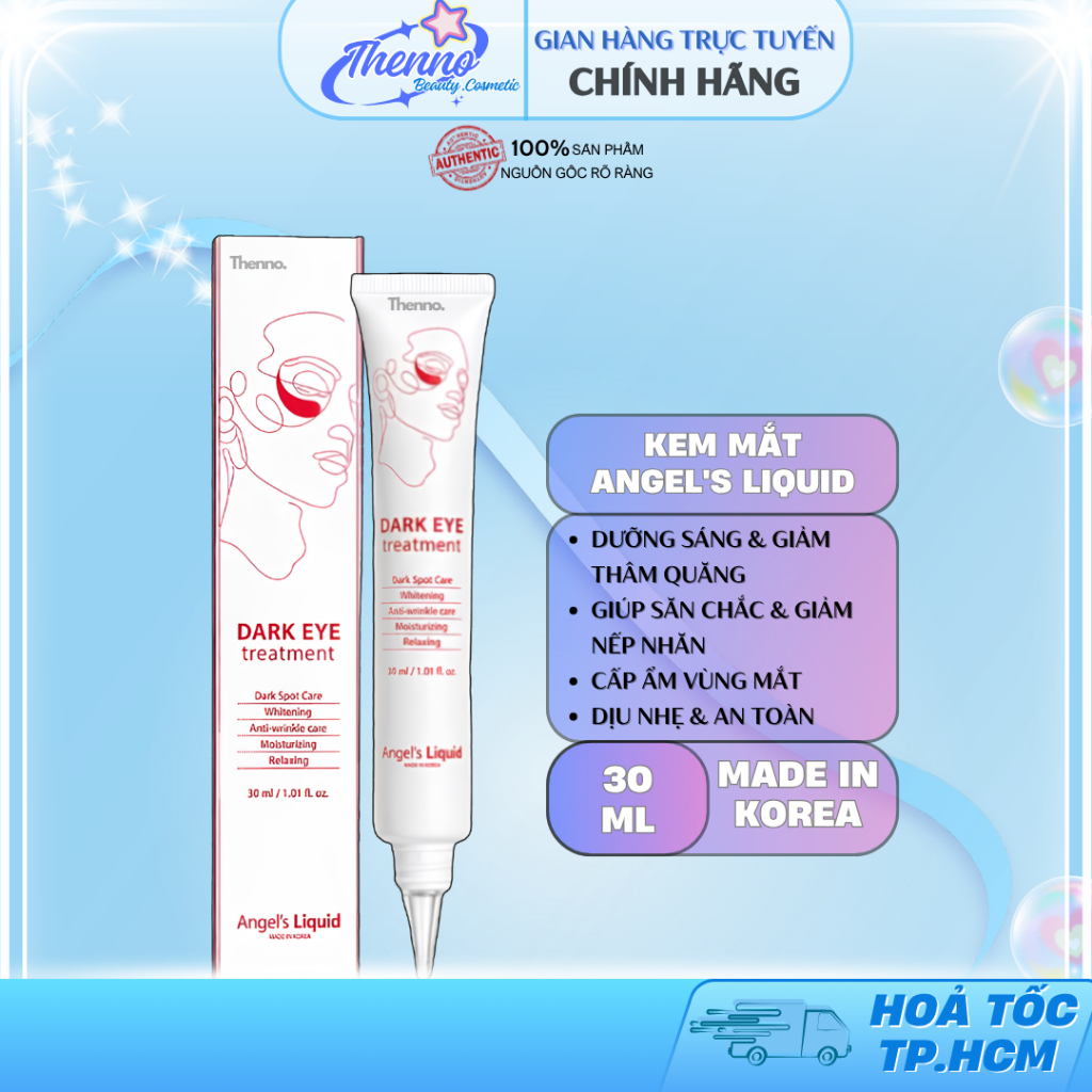 Kem Dưỡng Sáng & Săn Chắc Vùng Da Mắt Angel's Liquid Dark Eye Treatment 30ml Hàn Quốc