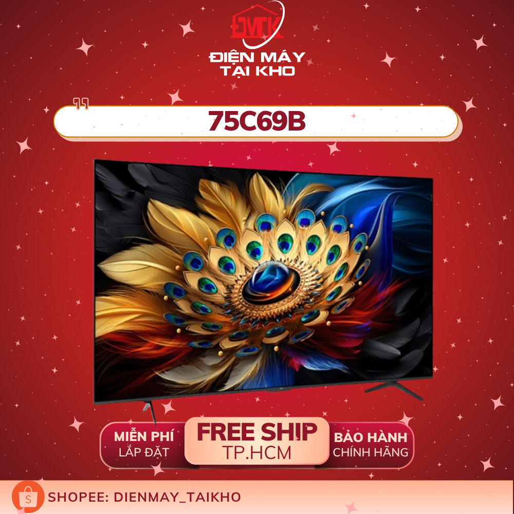 Google Tivi QLED TCL AI 4K 75 inch 75C69B