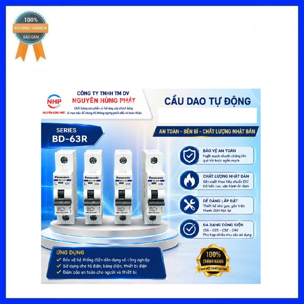 Cầu dao tự động 1pha MCB Panasoni BBD1161CNV/BBD1251CNV/BBD1321CNV