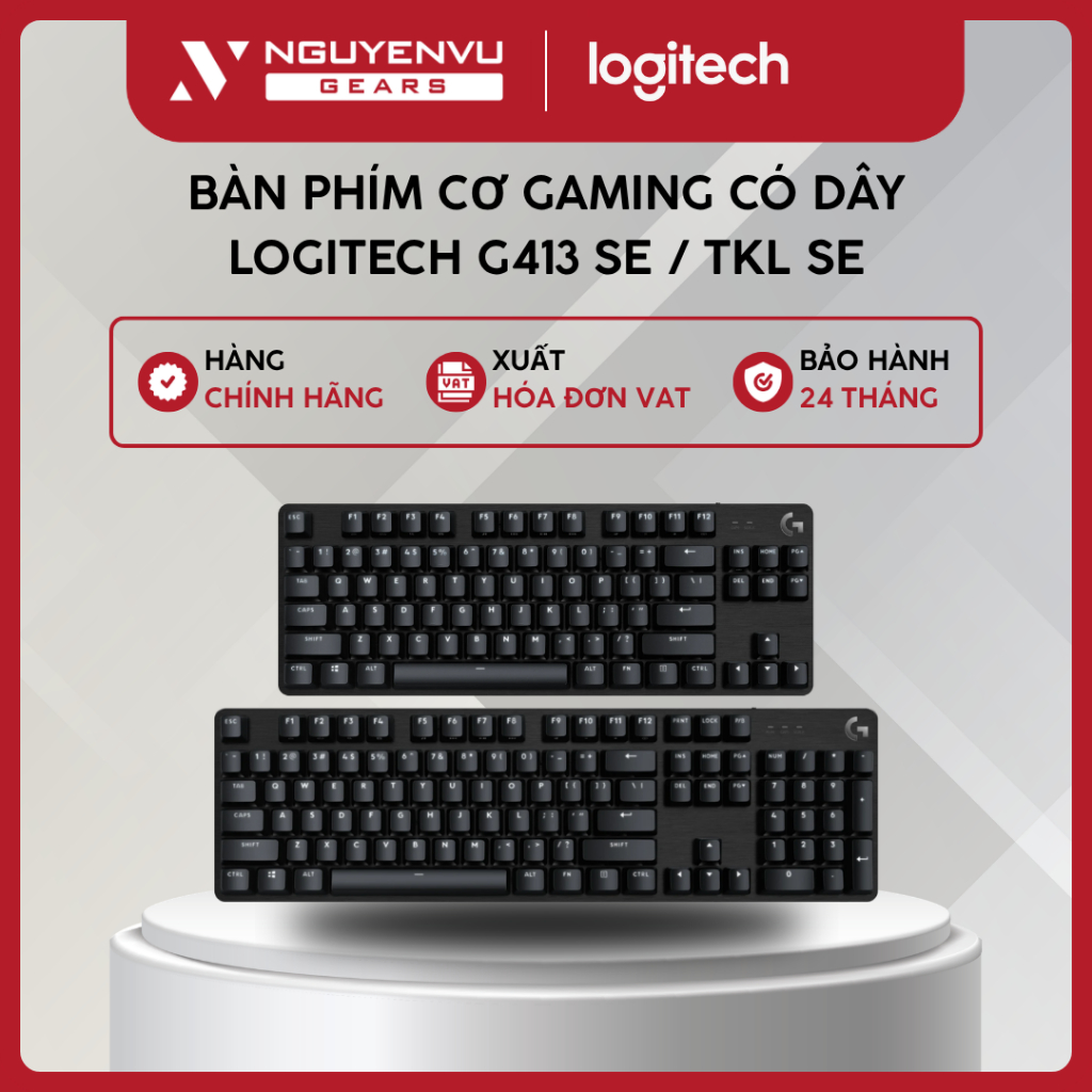 [Full VAT] Bàn phím cơ gaming có dây LOGITECH G413 SE / TKL SE - PBT / LED Trắng - BH 24 THÁNG