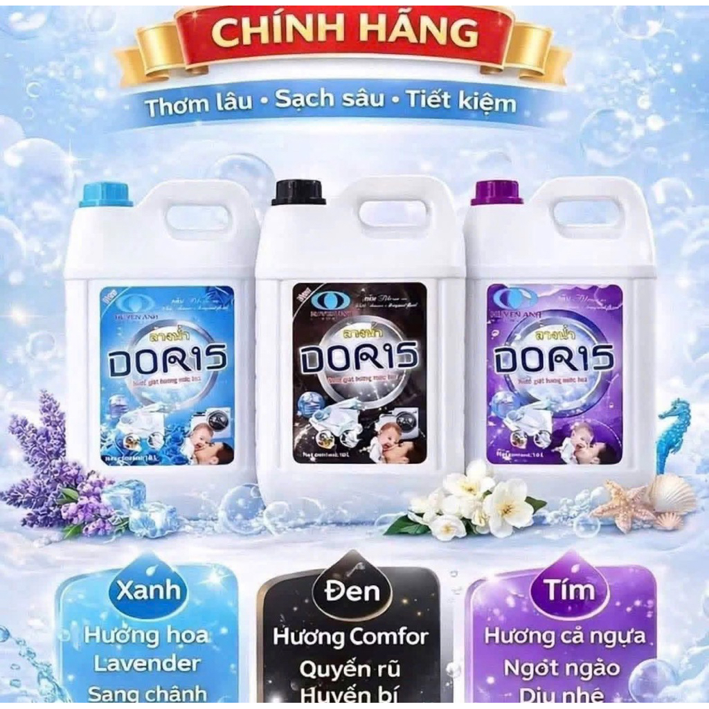 Nước giặt DORIS can 10 lít.