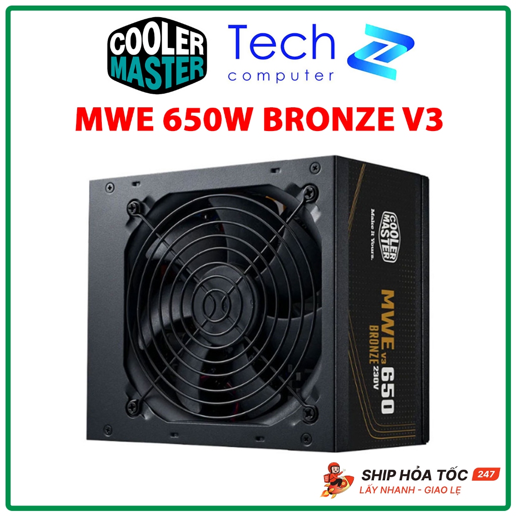 Nguồn Máy Tính Cooler Master MWE 650 Bronze V3 230V 650W 80 Plus Bronze ATX 3.1 Chính Hãng