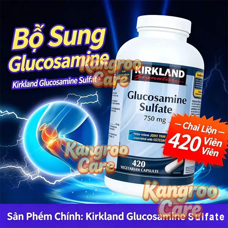 【Nhập khẩu từ Mỹ】Kirkland Signature Glucosamine Sulfate 750mg 420 Viên