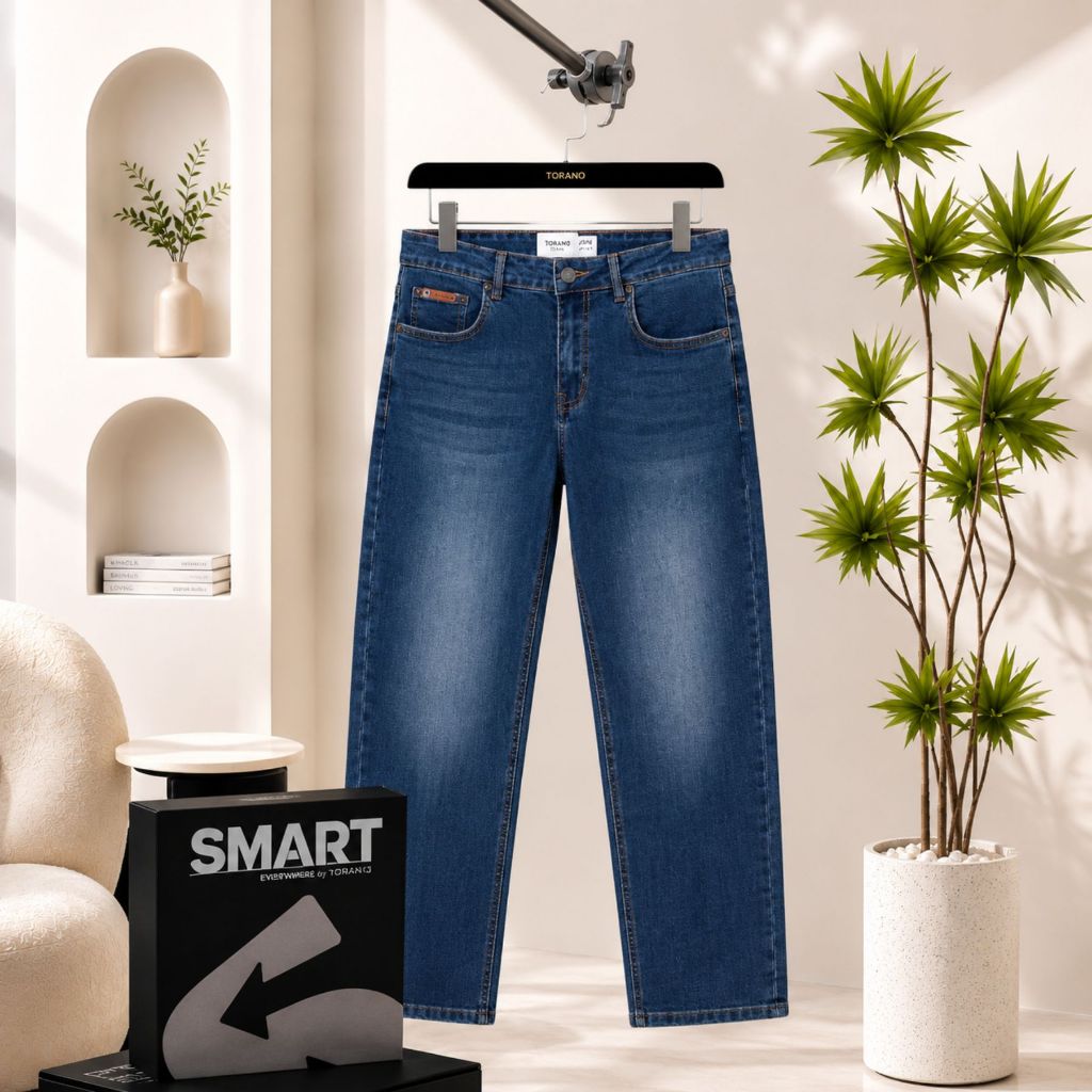 Quần Jeans Nam TORANO PREMIUM JEANS EABJ012 – Slim Fit Co Giãn, Bền Màu, Giữ Form Đẹp, Dễ Phối Đồ