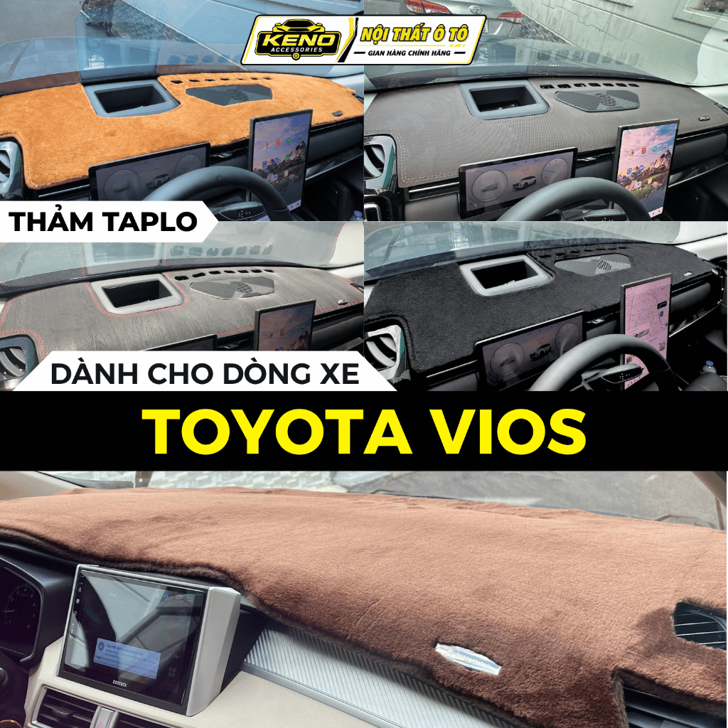Thảm Taplo Ô Tô Theo Xe TOYOTA VIOS,Thảm Taplo Cắt Laser Chuẩn Form, Bảo Vệ Taplo, Chống Nóng, Chống