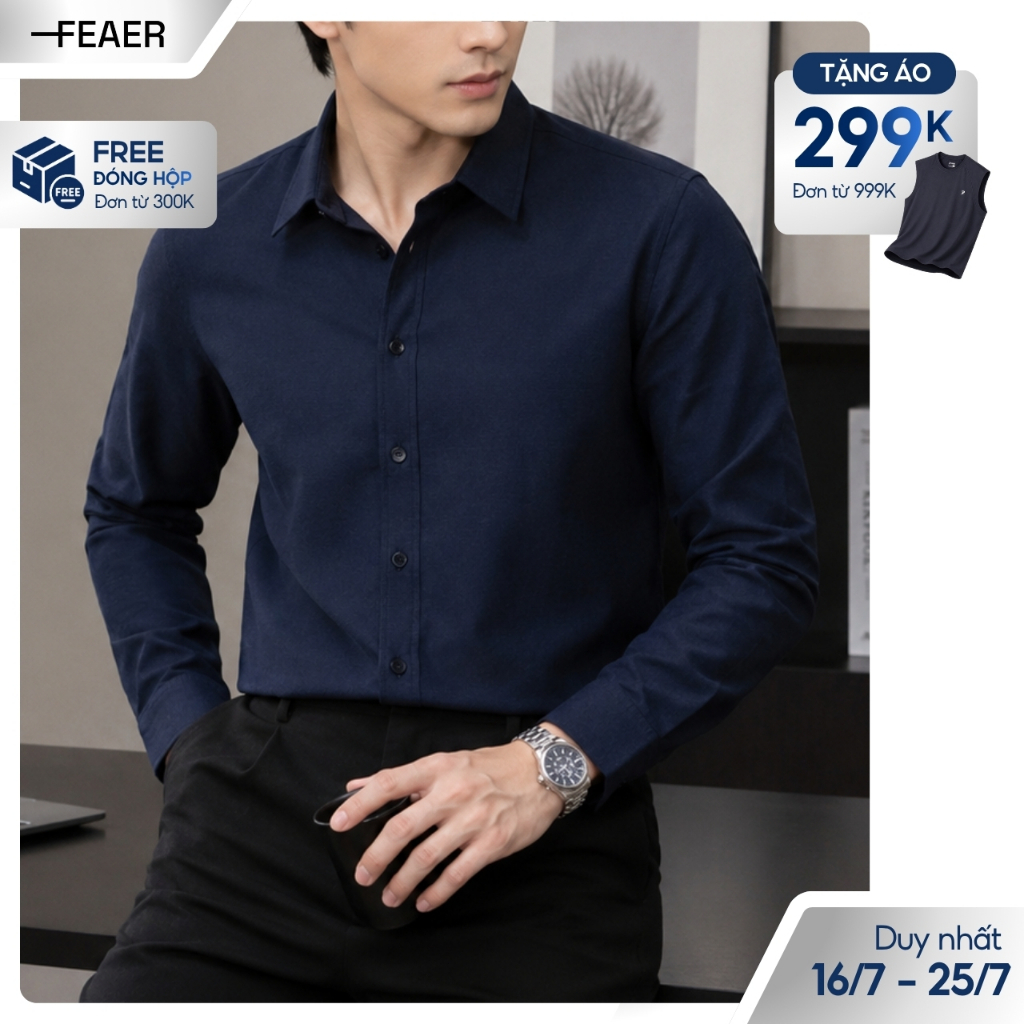 Áo sơ mi tay dài OXFORD chất liệu Oxford Basic, trẻ trung, thanh lịch - FEAER