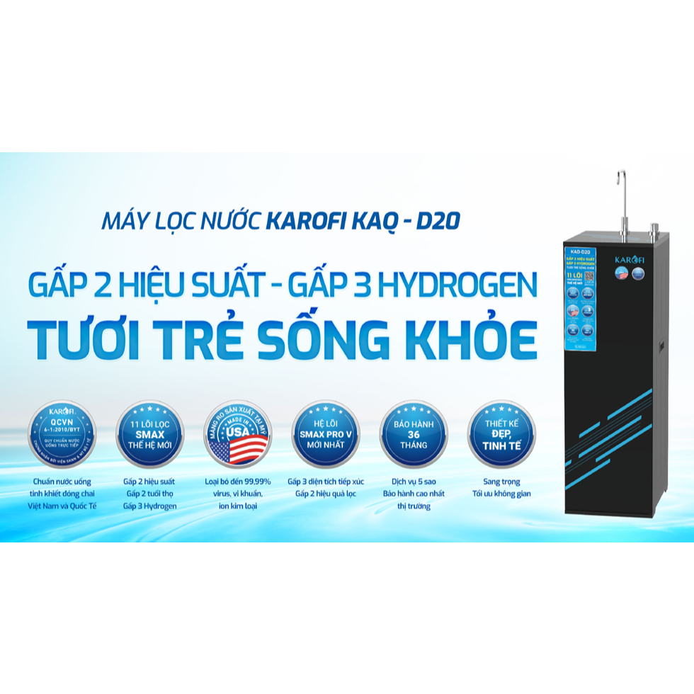 Máy lọc nước RO Karofi KAQ-D20