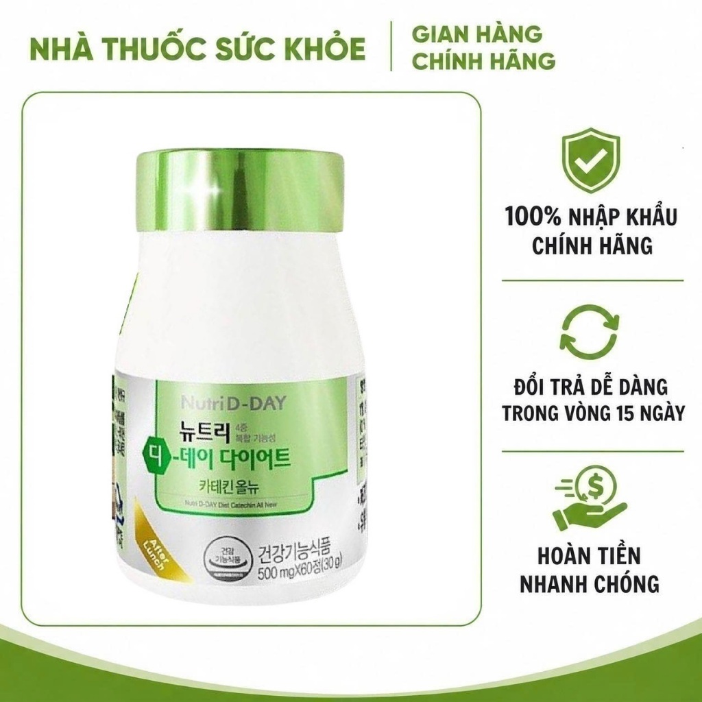 (Nhập khẩu) Viên Uống Hỗ Trợ Giảm Béo Nutri D-Day Diet Catechin All New- Nhập Khẩu Hàn Quốc