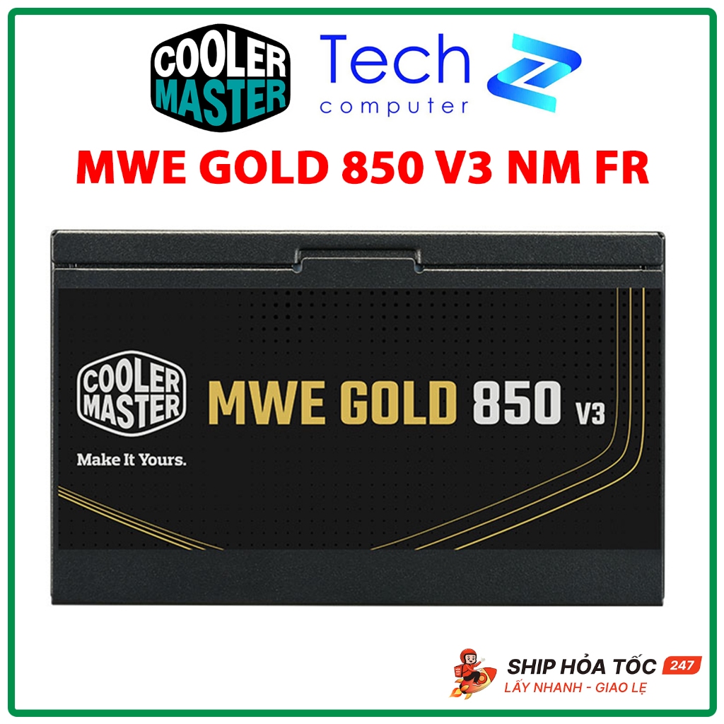 Nguồn Máy Tính Cooler Master MWE Gold 850 V3 NM FR 850W 80 Plus Gold ATX 3.1 PCIe 5.1 Chính Hãng