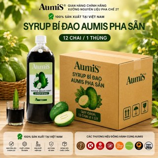 ( Trà pha sẵn ) Thùng 12 Chai Trà Bí Đao AUMIS 1000ml Trà Pha Sẵn, Làm Trà Trái Cây Mùa Hè