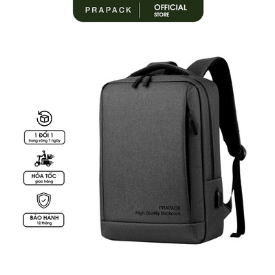 Balo Công Sở Đựng Được Laptop 15.6 inch, Có Cổng Sạc USB Và Trượt Nước Cao Cấp - BL198