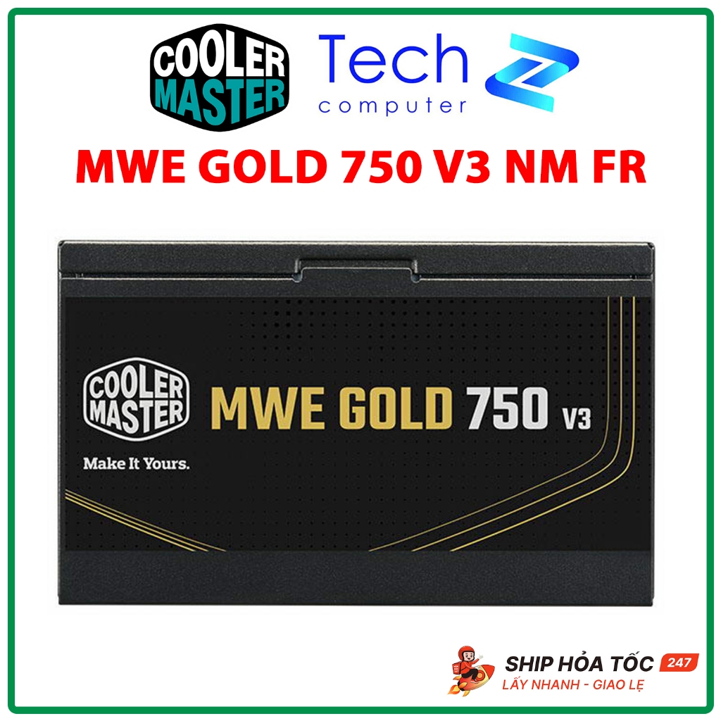 Nguồn Máy Tính Cooler Master MWE Gold 750 V3 NM FR 750W 80 Plus Gold ATX 3.1 PCIe 5.1 Đen Chính Hãng