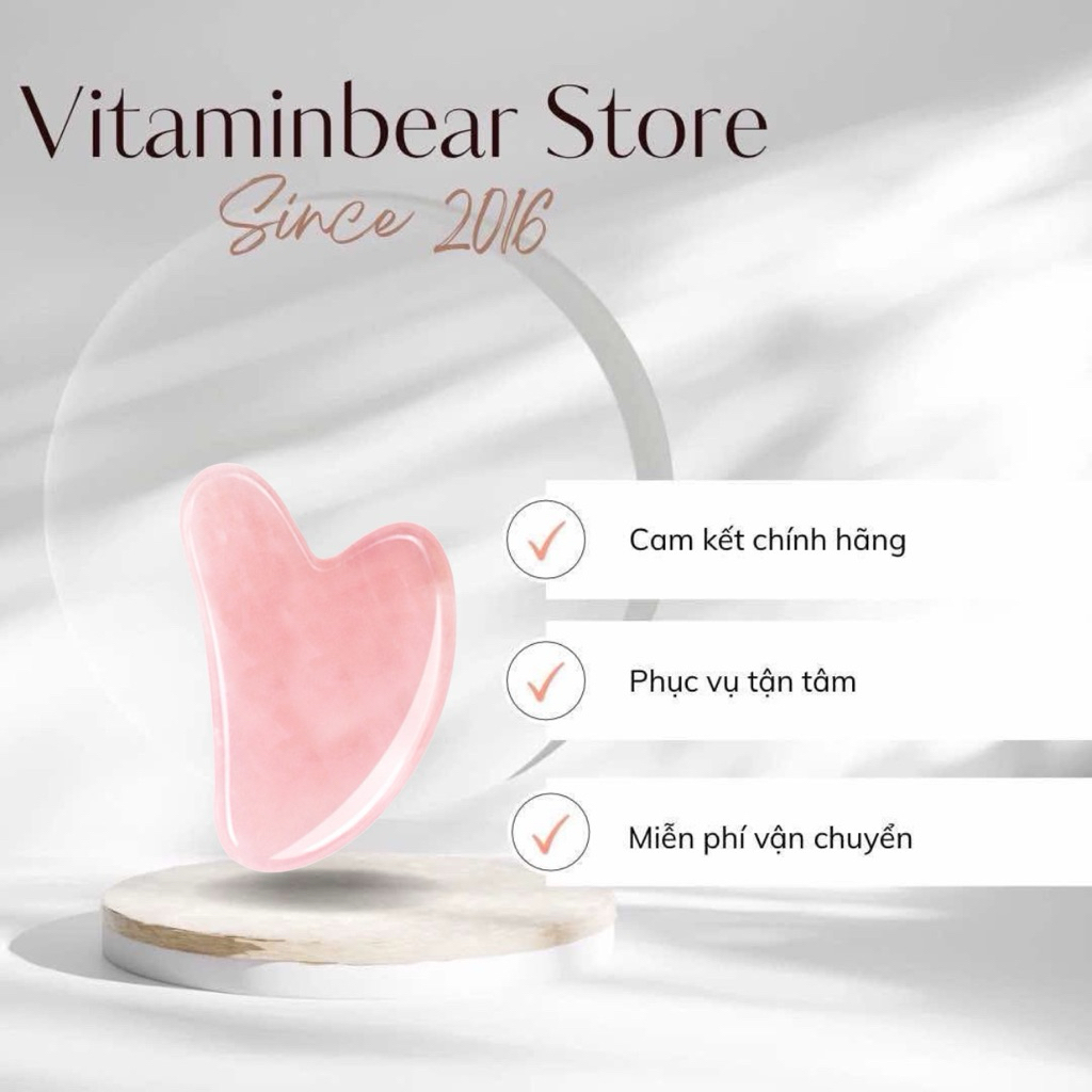 Đá Guasha massage mặt Cao Cấp thạch anh tự nhiên