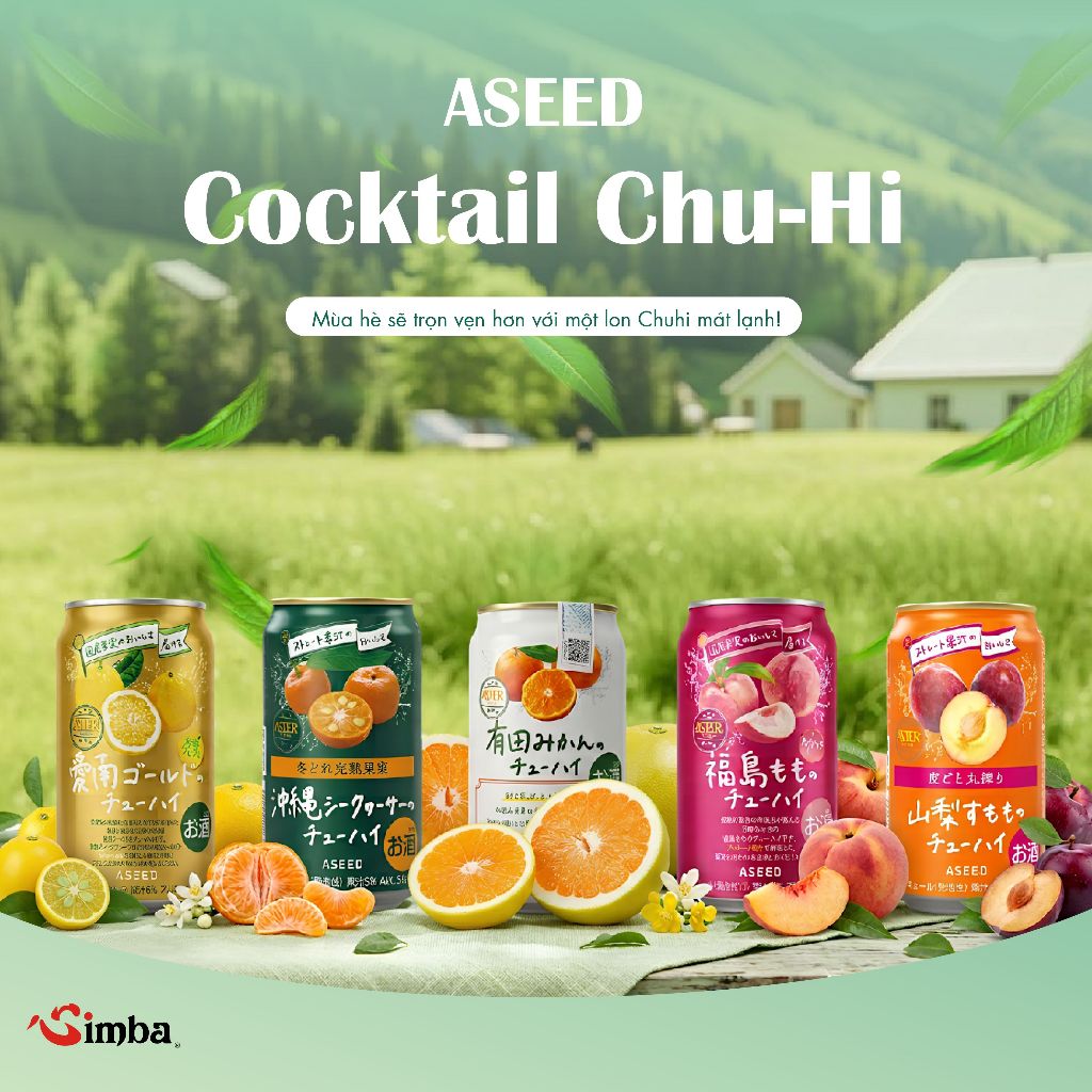 Cocktail Chu-Hi Fukushima ASEED 5% 350ml nhiều hương vị