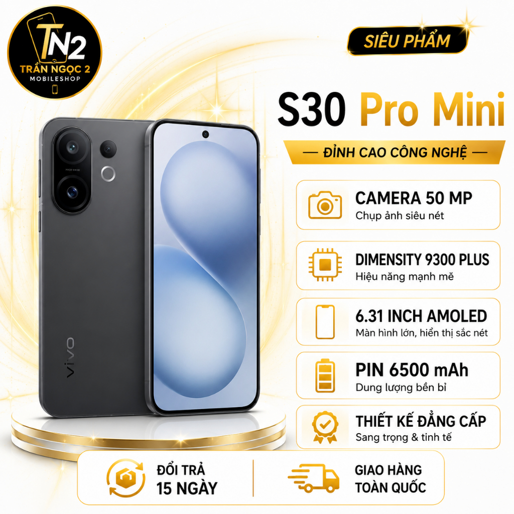 Điện thoại Vivo S30 Pro Mini LikeNew ( Dimensity 9300 plus,12/256GB, Pin 6500mAh) 99%, Body.