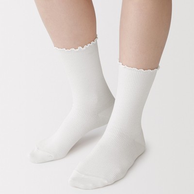 [26AW] MUJI Tất Nữ Ôm 90 Độ Vải Rayon Pha Mềm Mại Không Bó Cổ Chân (23-25cm)