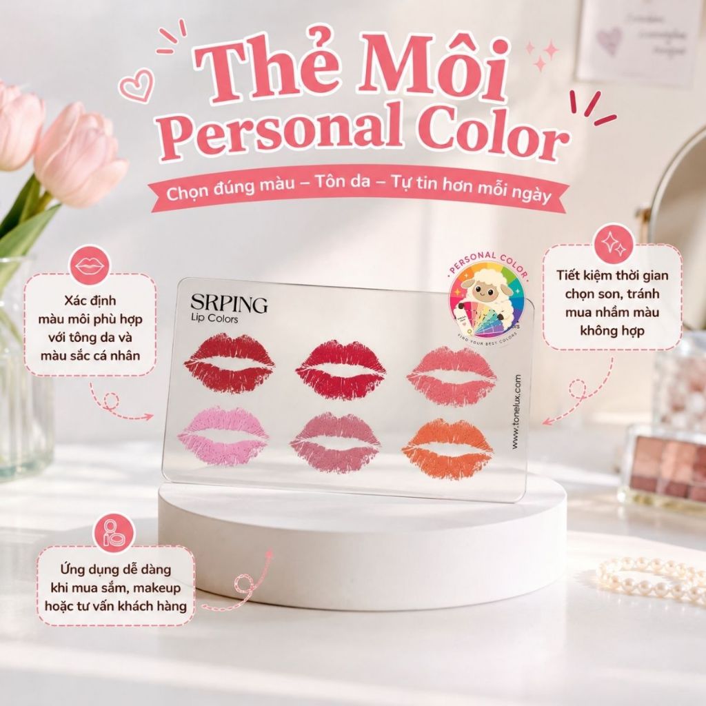 Thẻ Test Màu Son Hợp Tone Da – Chọn Son Chuẩn Theo Personal Color (4 Mùa: Spring, Summer, Autumn, Wi