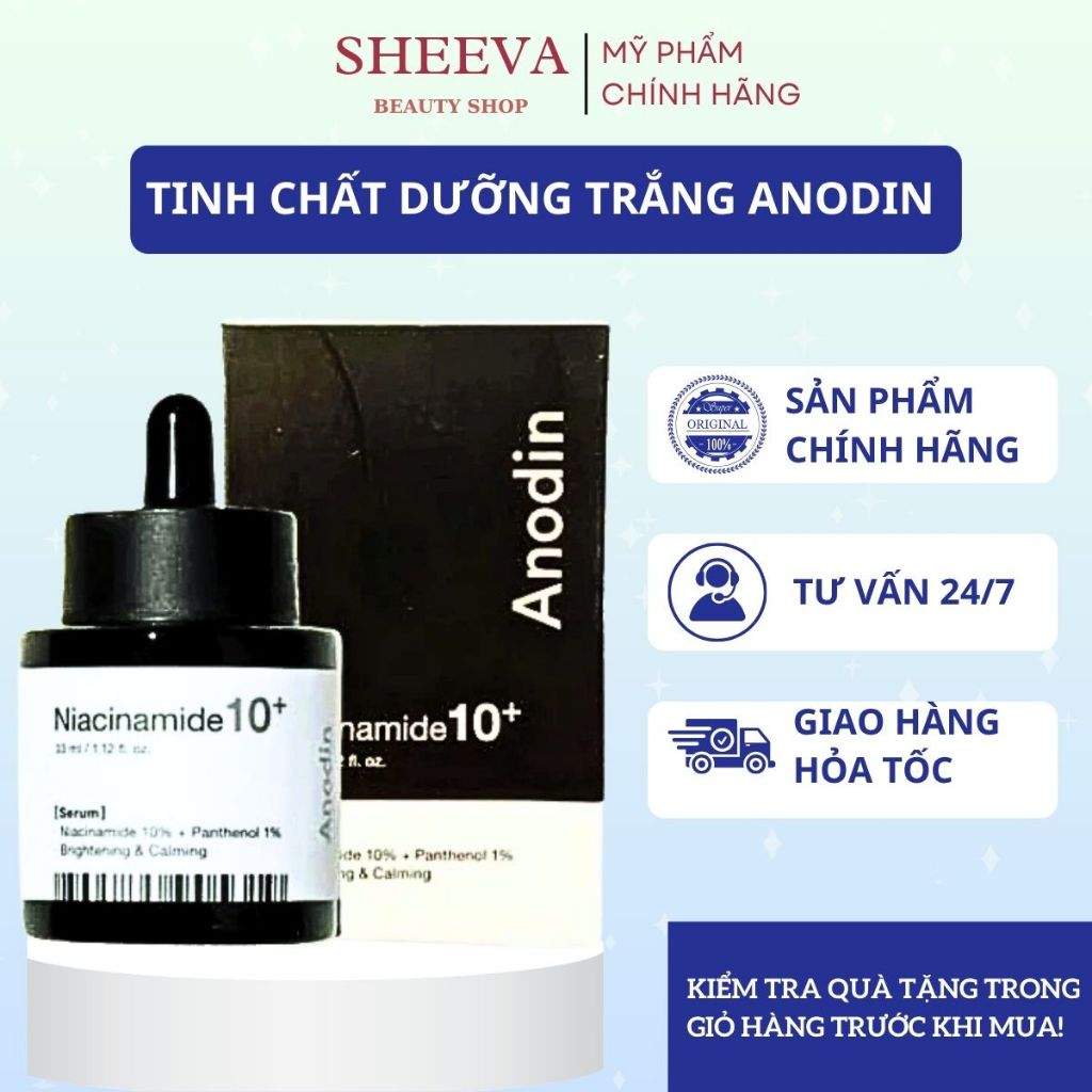 Tinh Chất Dưỡng Trắng Mờ Thâm Anodin Niacinamide 10% Plus SenaDemar Tinh Chất  Anodin Niacinamide 10