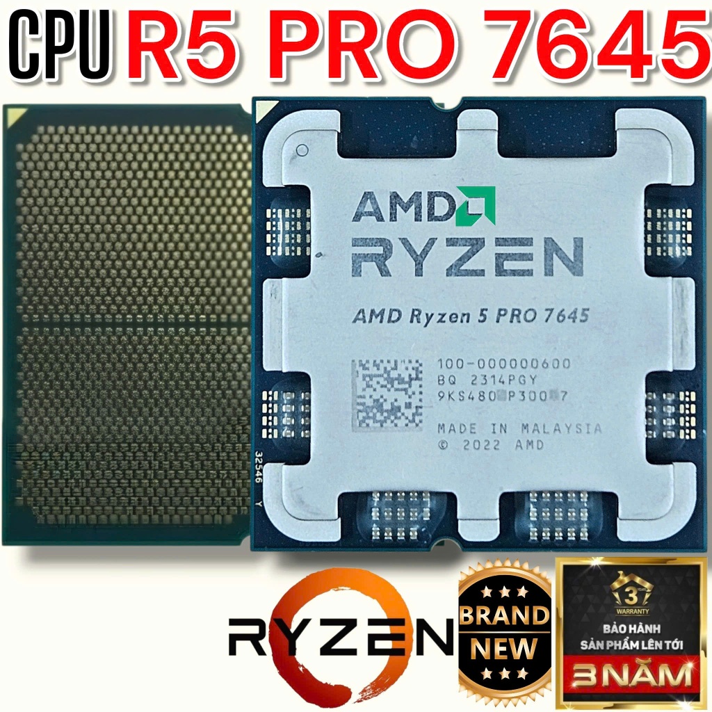 CPU AMD RYZEN 5 PRO 7645 - New Tray - BH 36Th - Mạnh Ngang R5 7600X - Rẻ Nhất Sàn
