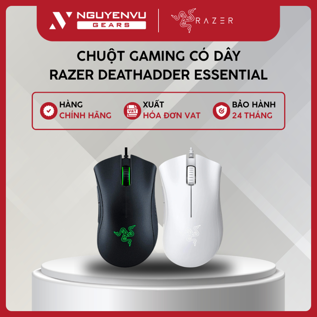 [Full VAT] Chuột gaming có dây RAZER DeathAdder Essential - 6400 DPI / 96G / LED - BH 24 THÁNG