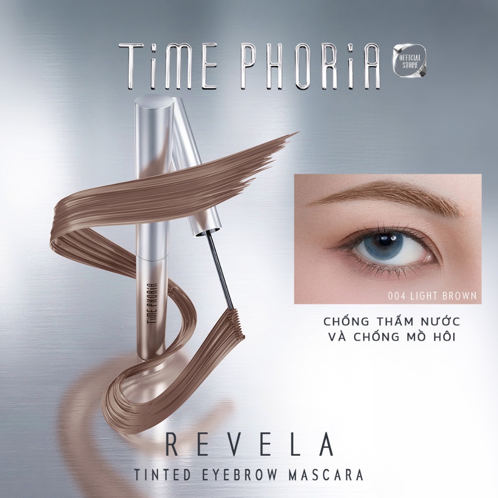 [New!] Mascara lông mày Time Phoria chống nước lâu trôi nhanh khô không lem đổi màu tự nhiên