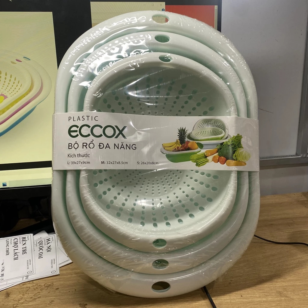 [Top Value] Bộ Set 6 Rổ Chậu Nhựa Đa Năng Ecco 3 Rổ Và 3 Chậu Chất Liệu Nhựa PP Cao Cấp - Gia Dụng Y