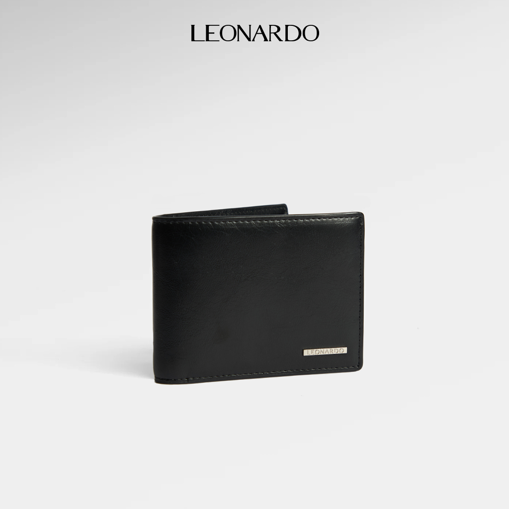 Ví Da Nam Dáng Ngắn Mini Hayden Leonardo Da Microfiber Vân Loang Cao Cấp