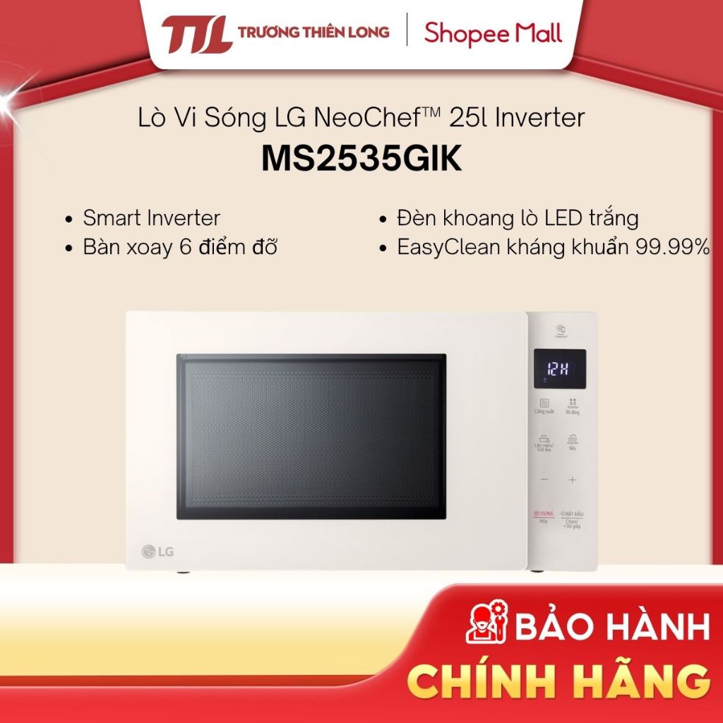 MS2535GIK - Lò Vi Sóng LG NeoChef™ 25L Inverter MS2535GIK - Smart Inverter - Rã Đông, Hâm Nóng [TOÀN