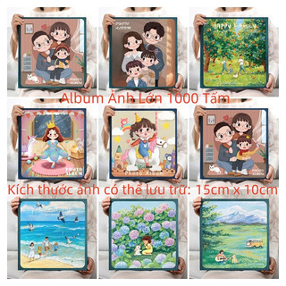 Album đựng ảnh kích thước 15x10cm chất lượng cao, 1000 ảnh, bìa vải nhung, 8 mẫu thiết kế.