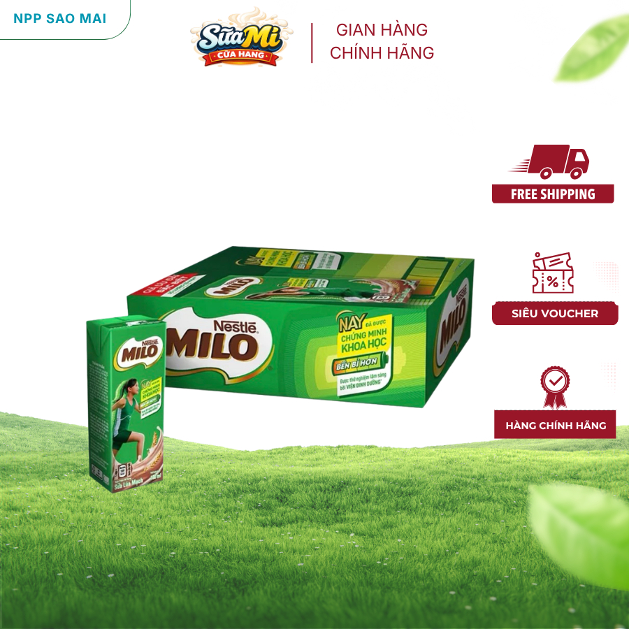Thùng 48 hộp sữa Milo 180ml