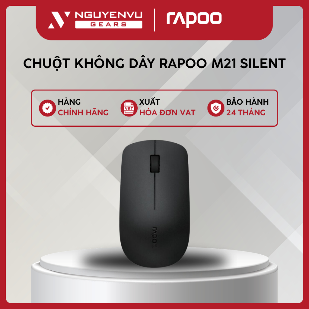 [Full VAT] Chuột không dây RAPOO M21 Silent - 1000 DPI / Silent / Pin 9 tháng - BH 24 THÁNG