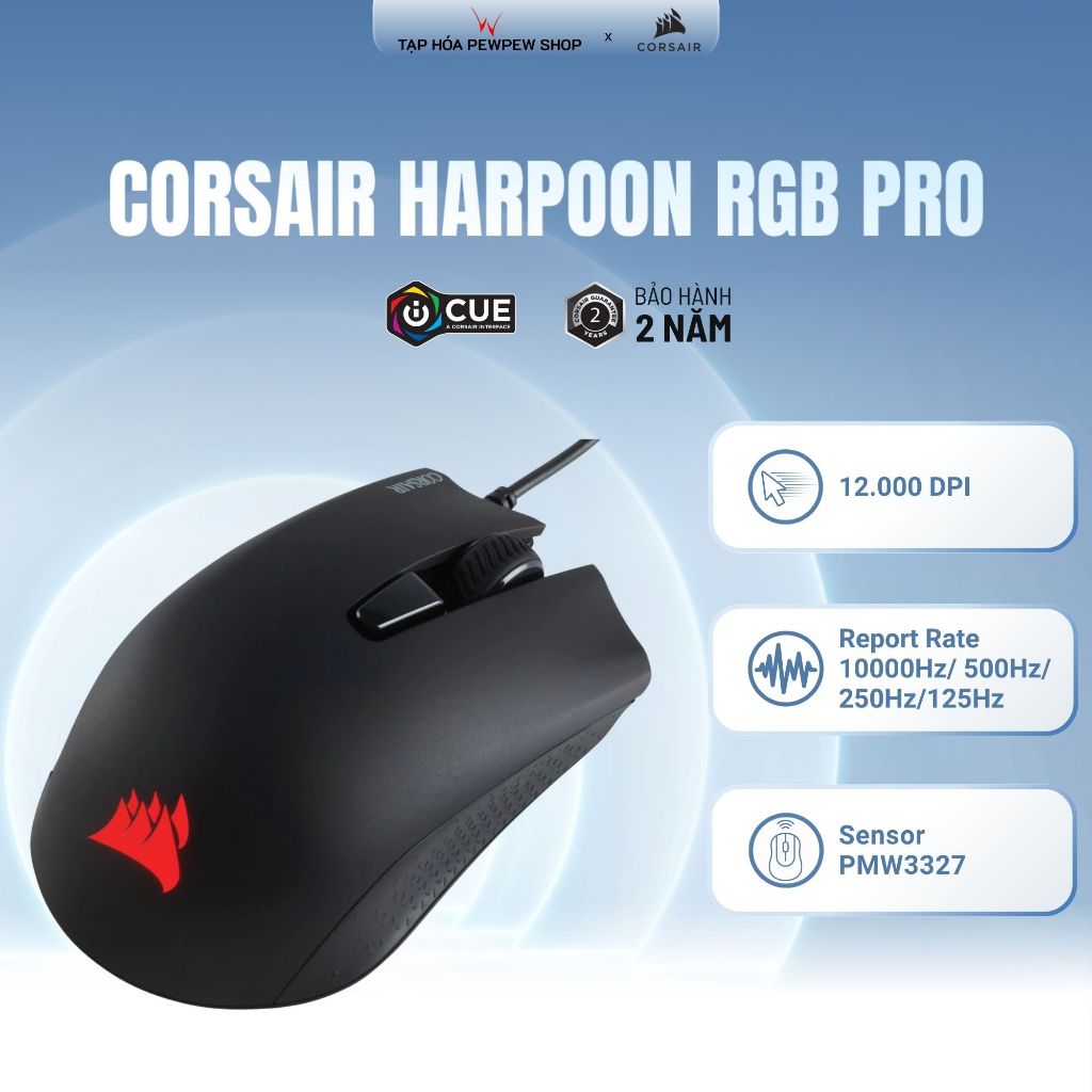 Chuột Corsair HARPOON RGB PRO FPS/MOBA Gaming Mouse 12000 DPI CH-9301111-AP