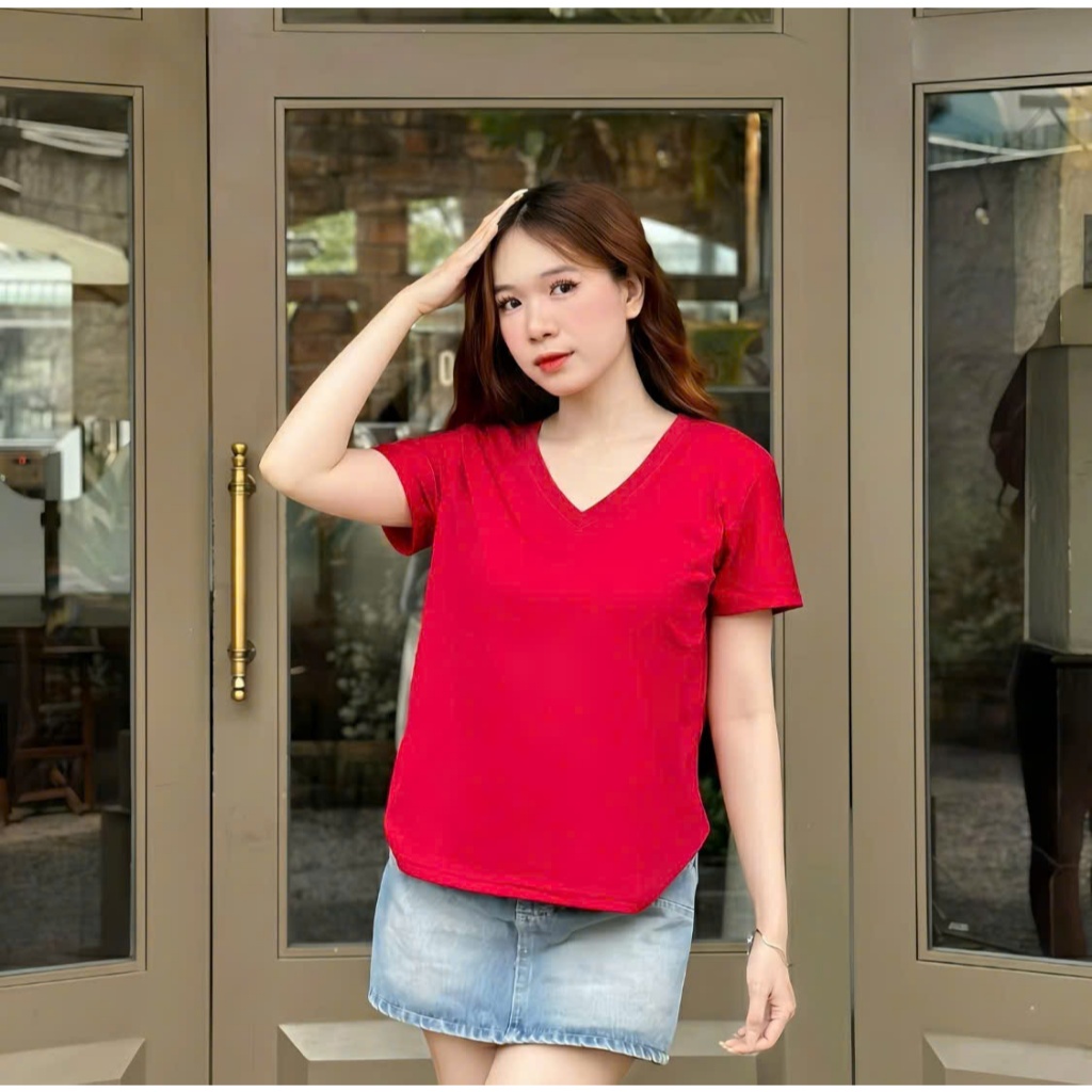 Áo Thun Cổ Tim Basic From Dài Dễ Phối Đồ - 25 Store