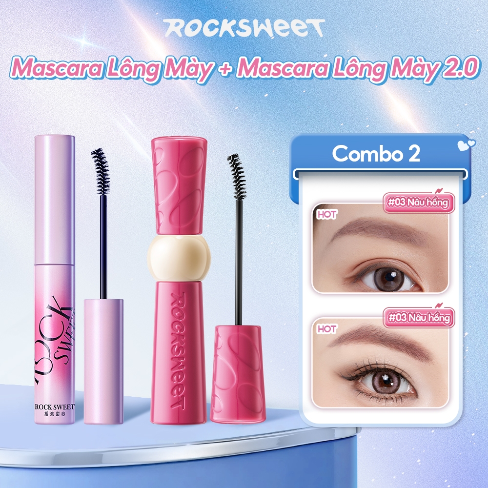 Combo 2 ROCKSWEET Mascara Lông Mày 1.0 + Mascara Lông Mày 2.0