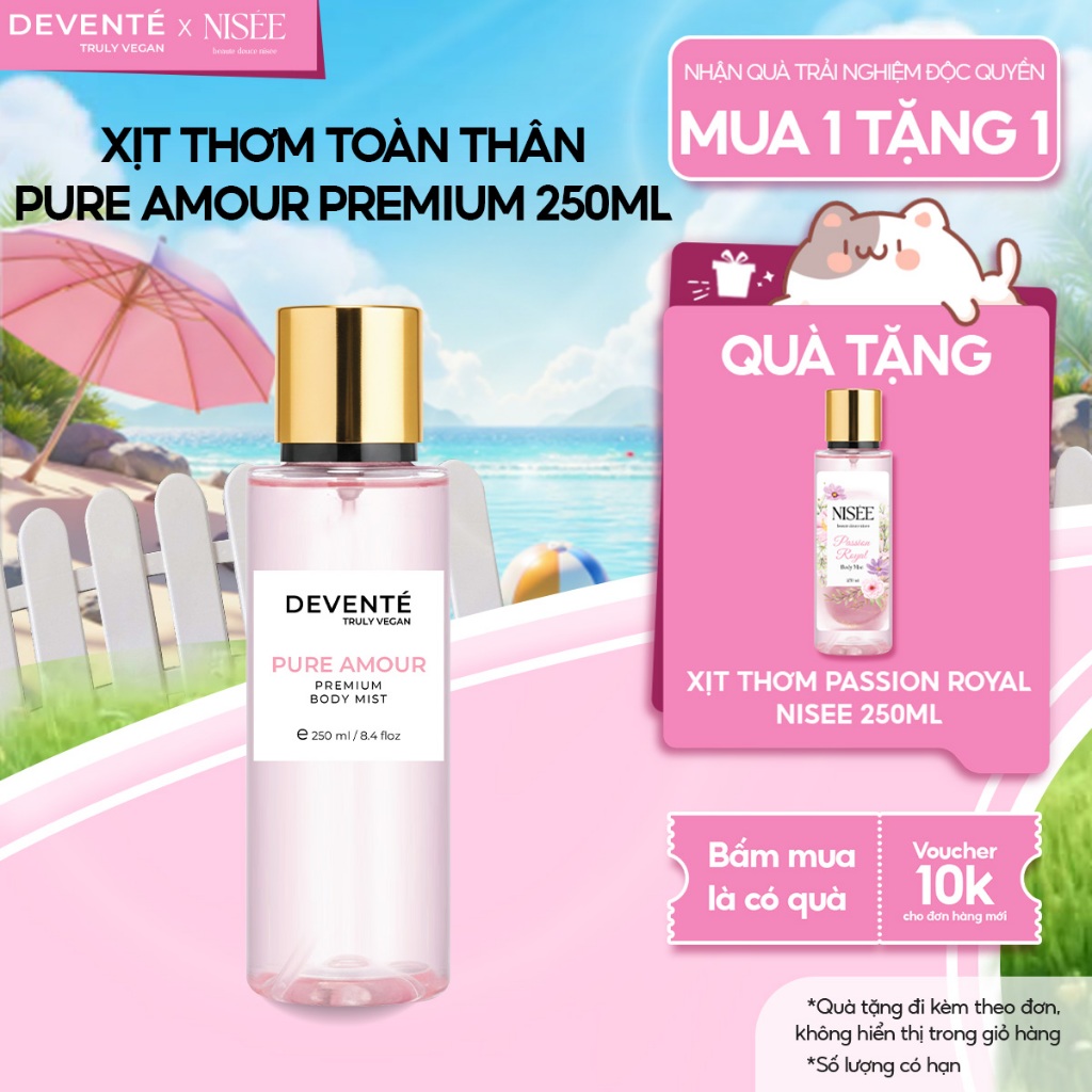[DEAL TRẢI NGHIỆM] Xịt thơm toàn thân bodymist Pure Amour Devente 250ml